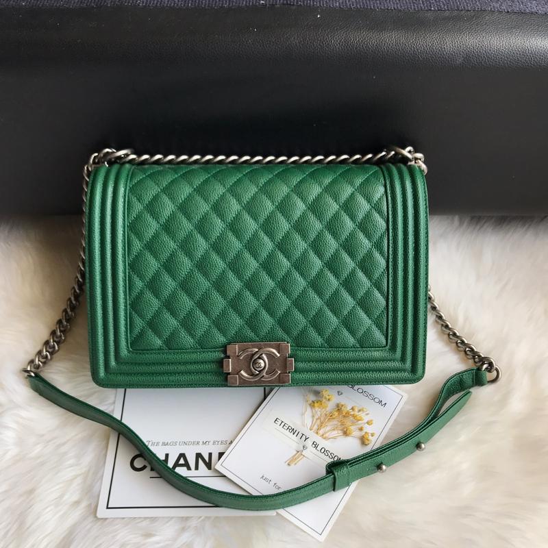 Chanel 2.55 Classic A92193 (A67087) Ball Pattern Ancient Silver Dark Green